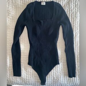 Abercrombie & Fitch Black Ribbed Bodysuit